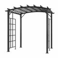 Pergola en acier noir avec toit voûté