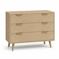 Commode en Bois de Chêne à 3 Tiroirs