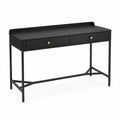 Bureau en bois MDF noir avec structure métallique et tiroirs