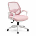 Chaise de bureau en maille et tissu rose