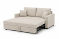 Canapé-lit convertible en tissu polyester Beige 200x150x90 cm