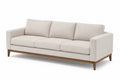 Canapé 3 places tissu beige cadre bois