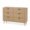Commode 6 tiroirs en bois 120x40x80cm