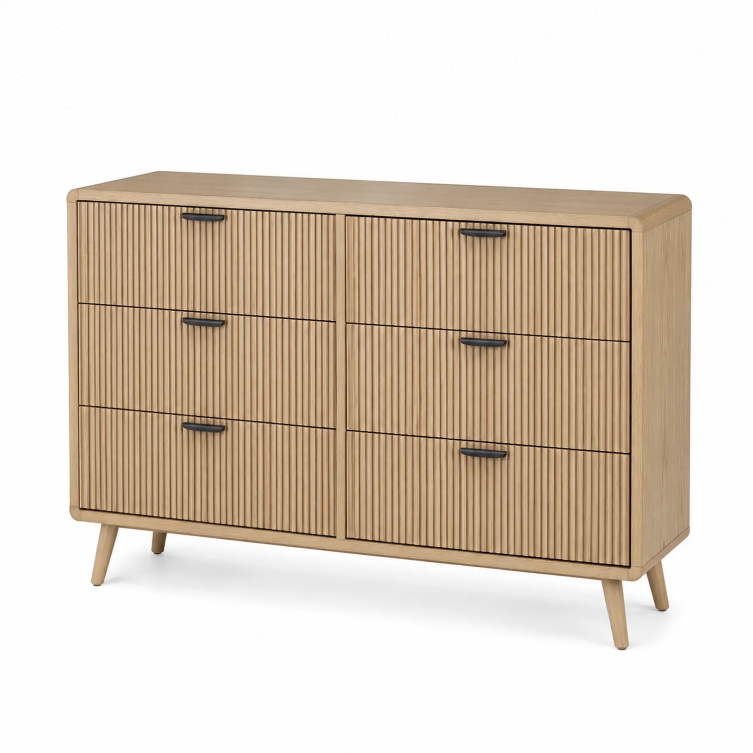 Commode 6 tiroirs en bois 120x40x80cm