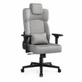 Chaise ergonomique en similicuir gris avec support lombaire réglable