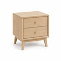Table de chevet en bois avec deux tiroirs
