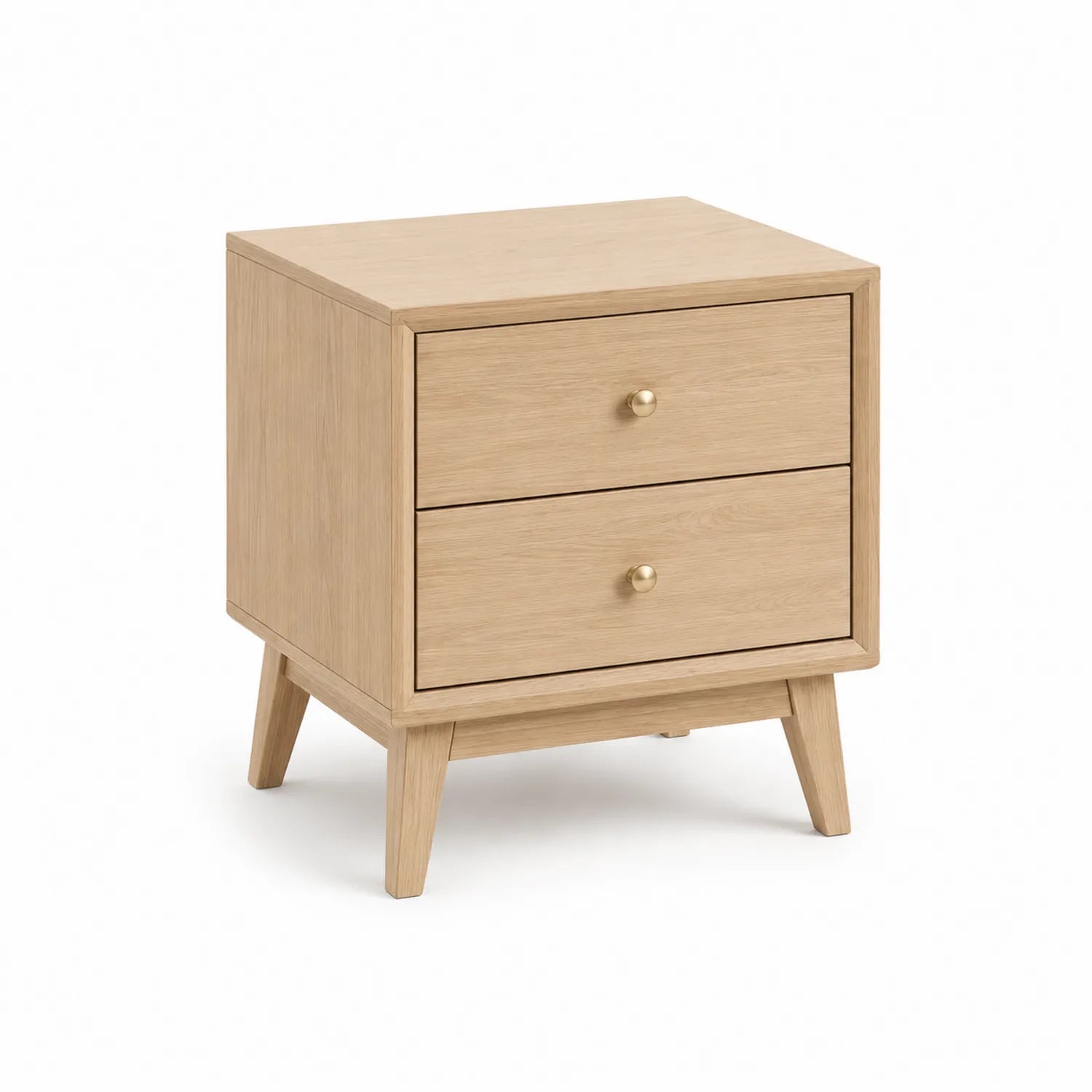 Table de chevet en bois avec deux tiroirs