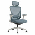 Chaise de bureau en maille avec accoudoirs et appui-tête réglable Bleu