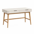 Bureau en Bois et MDF Blanc avec Tiroirs 120x60x75 cm
