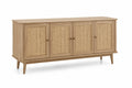 Buffet en bois avec portes en rotin 4 portes 150x45x75 cm