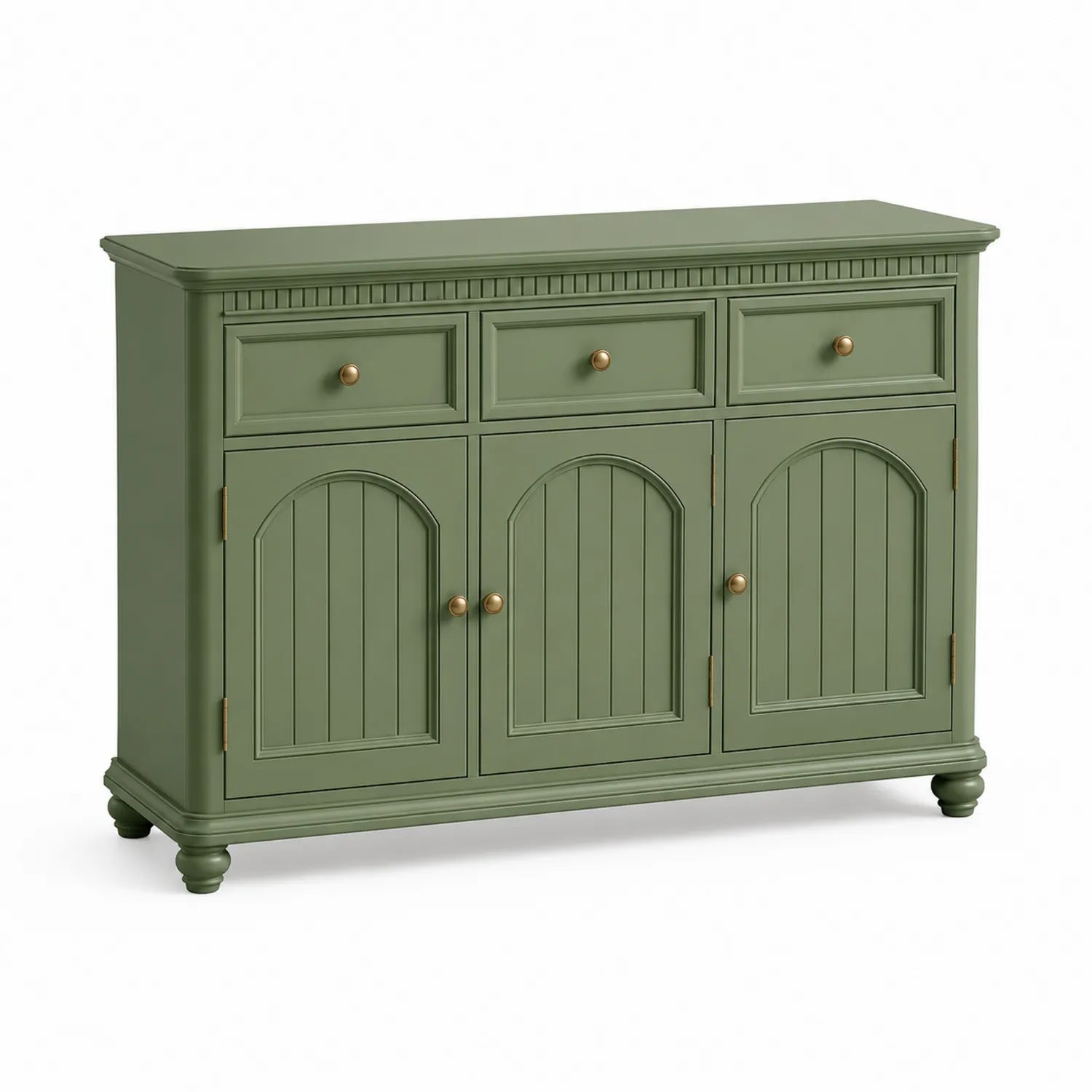 Buffet en Bois avec Tiroirs et Portes Vert 100x35x85 cm