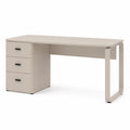 Bureau en Bois avec 3 Tiroirs Beige 140 cm