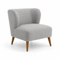 Fauteuil en tissu gris avec pieds en bois