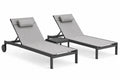 Ensemble de chaises longues en aluminium et polyester 200x65 cm Gris