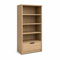 Bibliothèque en bois avec 4 étagères et tiroir Chêne clair 180x80x30 cm