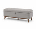Banc de rangement en tissu gris