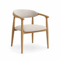 Chaise de Salle à Manger en Chêne et Lin Beige 79cm