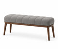 Banc en bois et tissu gris 120 cm