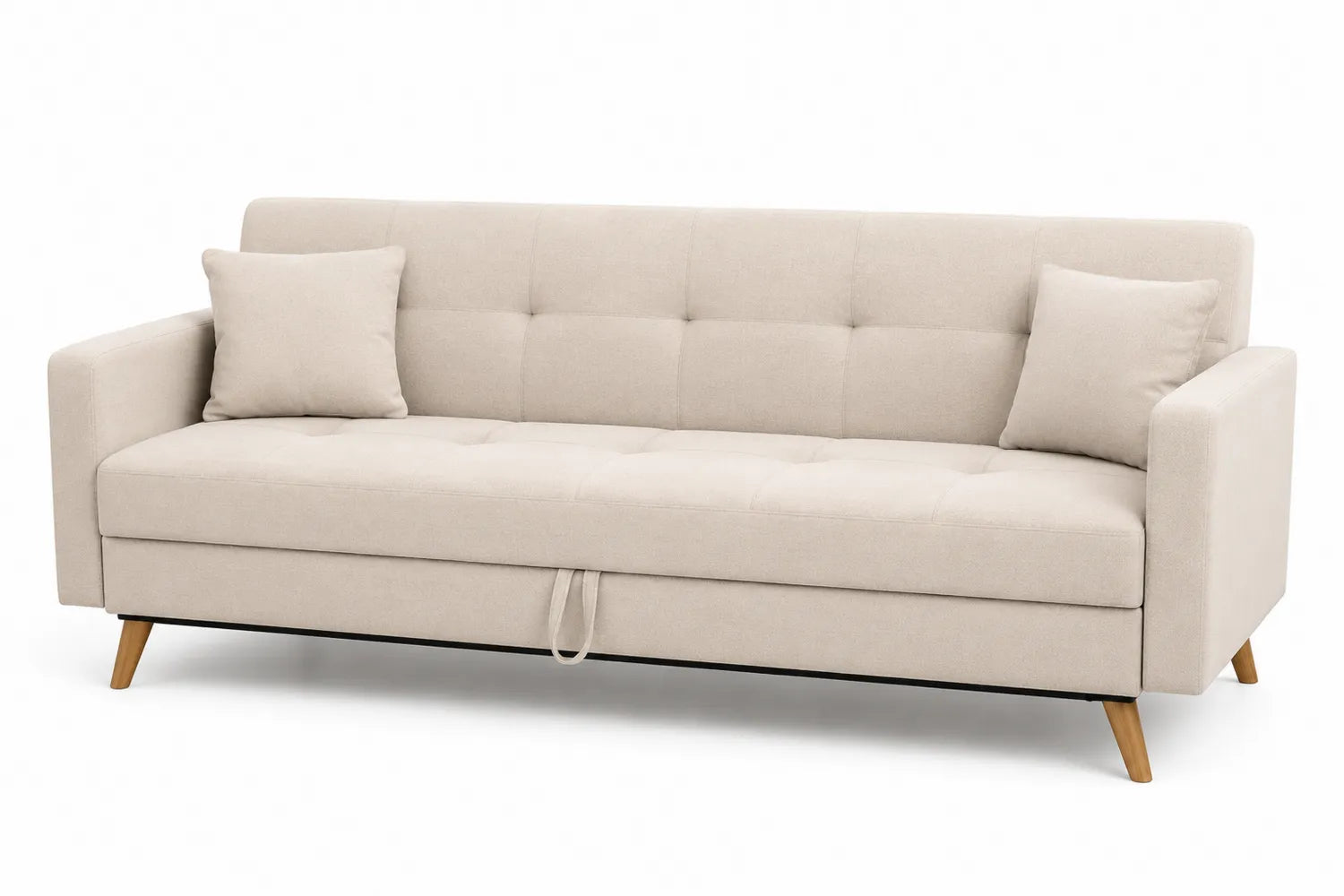 Canapé-lit en bois et polyester Beige