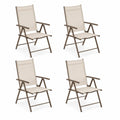Lot de 4 chaises pliantes en aluminium et textilène beige