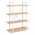 Étagère en bois et métal 4 niveaux Beige/Chêne Clair