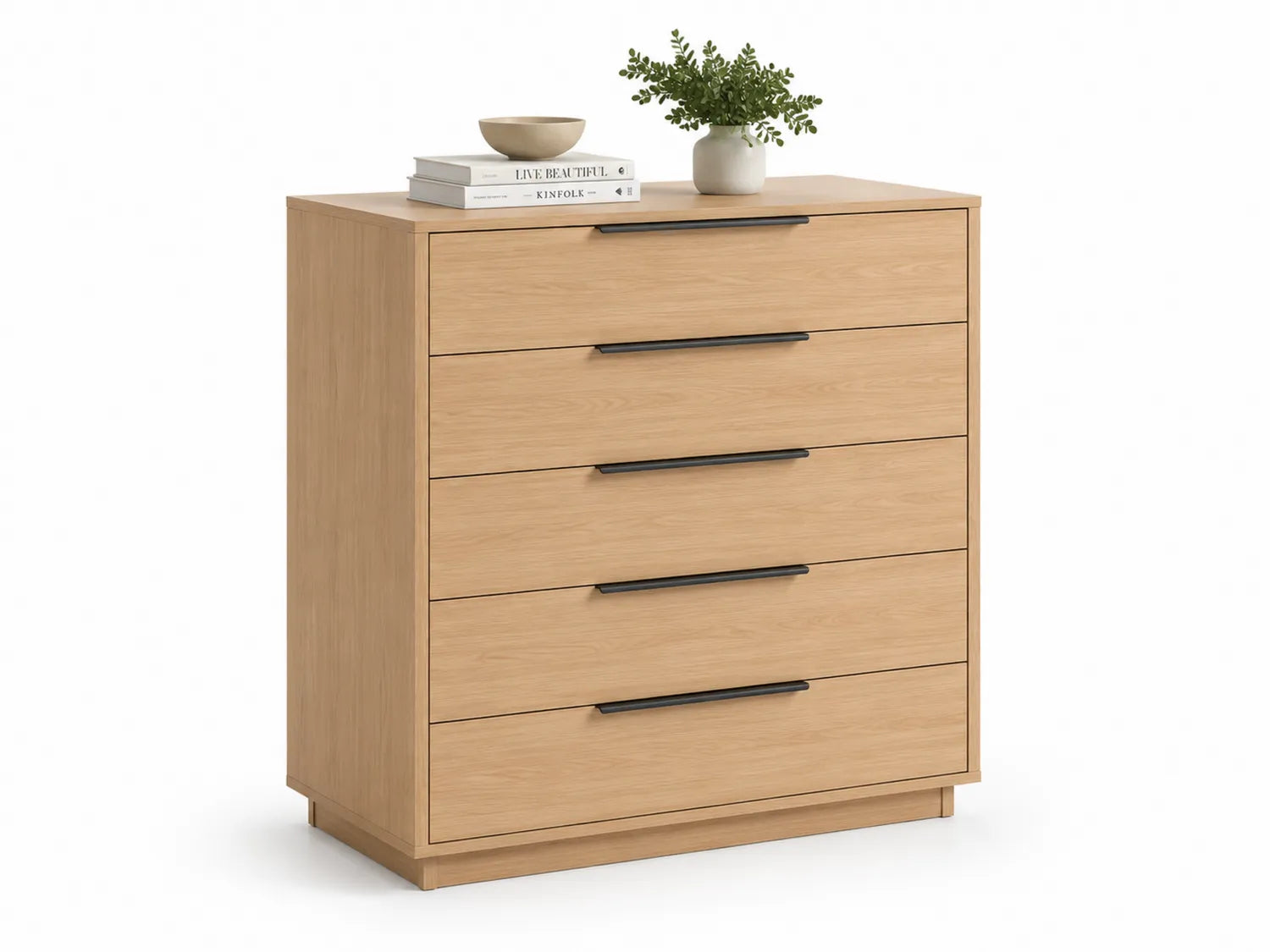 Commode en Chêne Clair à 5 Tiroirs