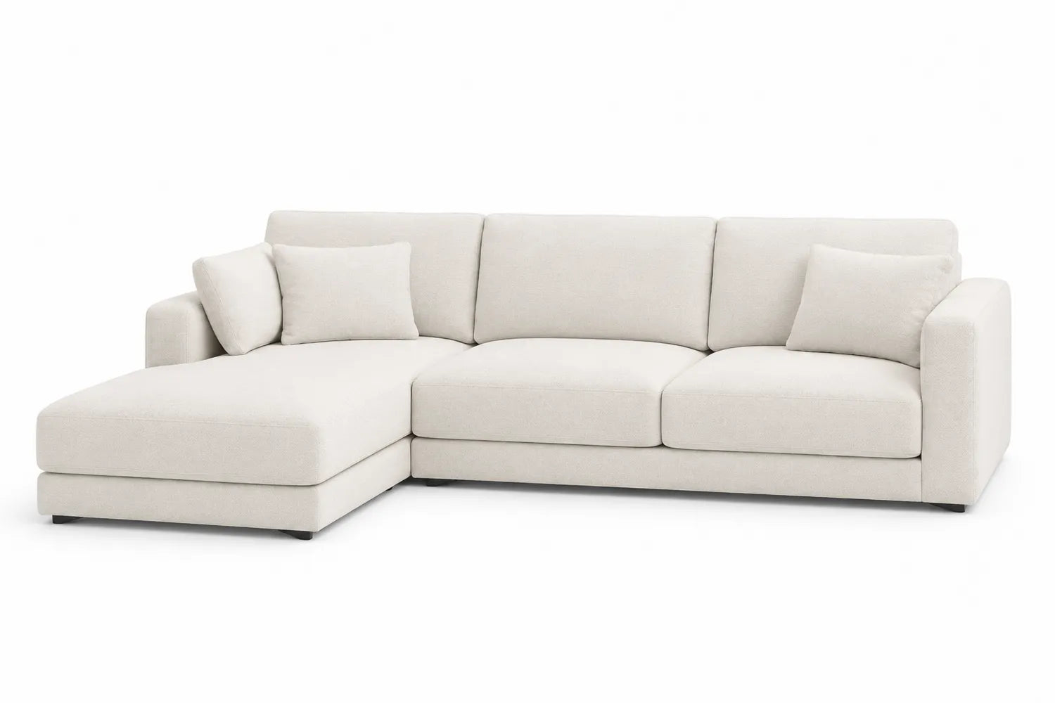 Canapé d'angle en tissu beige 280x180x85 cm