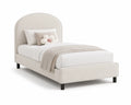 Lit simple en tissu polyester avec pieds en métal noir 200x90x100 cm
