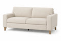 Canapé 3 places en tissu beige avec pieds en bois