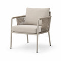Chaise en métal et corde avec coussins amovibles Beige