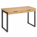 Bureau en bois de chêne avec pieds en métal noir 120x60x75 cm