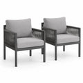 Lot de 2 fauteuils en aluminium avec coussins en polyester