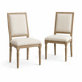 Lot de 2 chaises en bois avec rembourrage en polyester beige