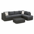Ensemble de Salon de Jardin en Résine Tressée Gris Anthracite avec Coussins