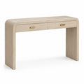 Console en bois MDF avec tiroirs et poignées métalliques