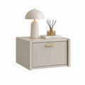 Table de chevet en bois MDF avec poignée en métal Beige