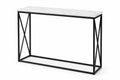 Table console en marbre et métal blanc/noir