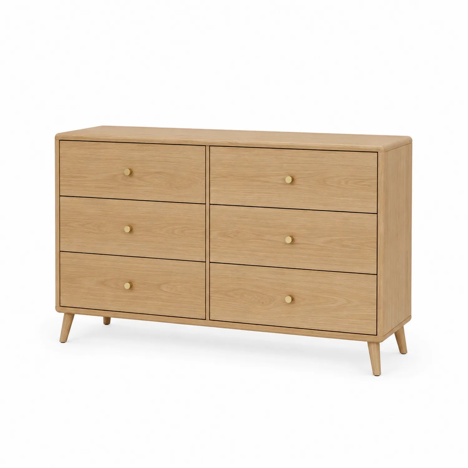 Commode en bois avec 6 tiroirs en chêne
