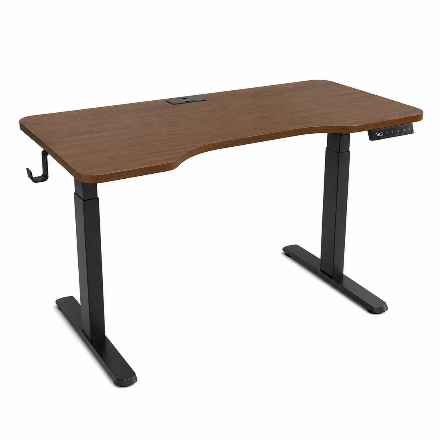 Bureau réglable en hauteur en bois et métal 120 cm Marron