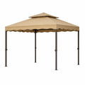 Tonnelle de jardin en métal et polyester Beige 3x3m