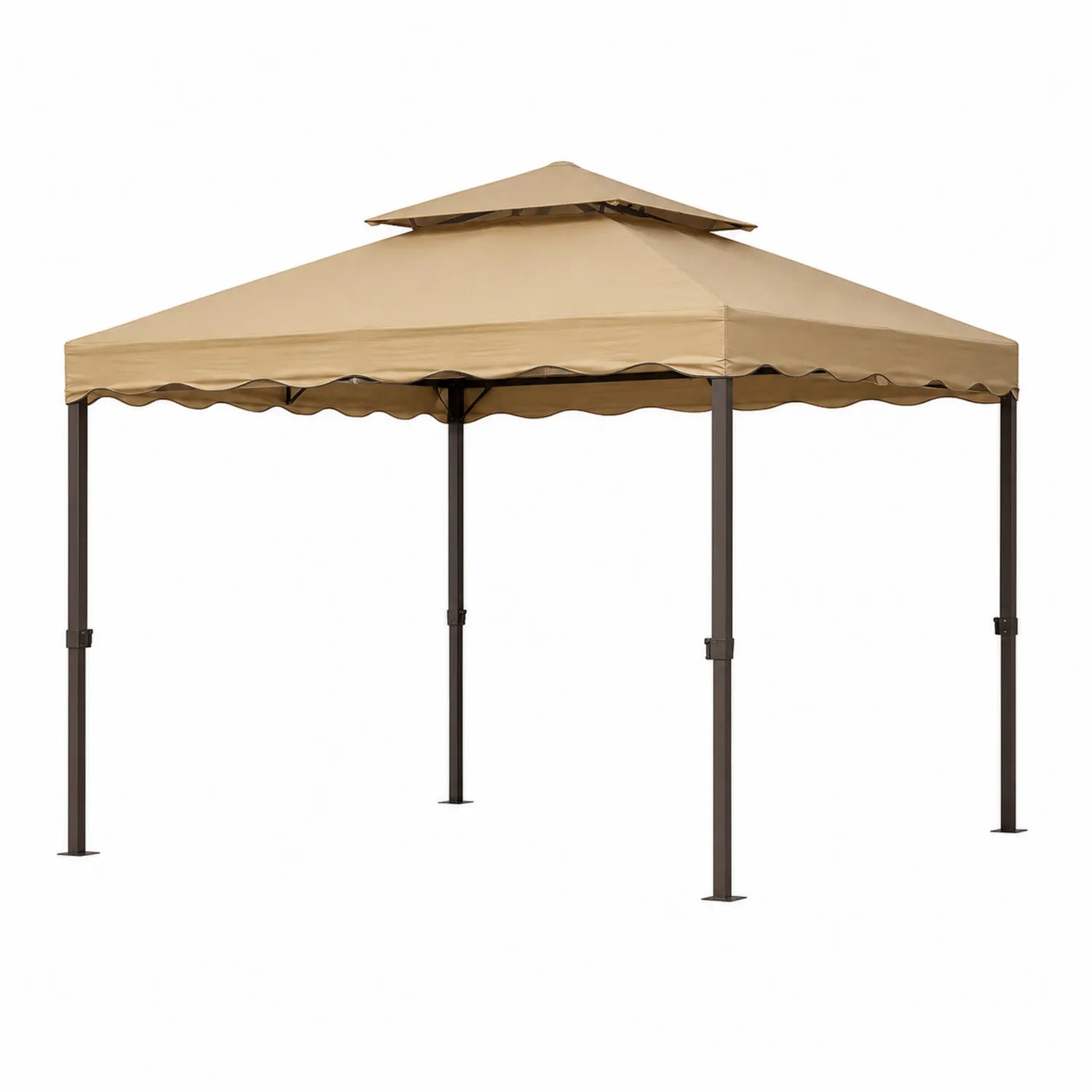 Tonnelle de jardin en métal et polyester Beige 3x3m