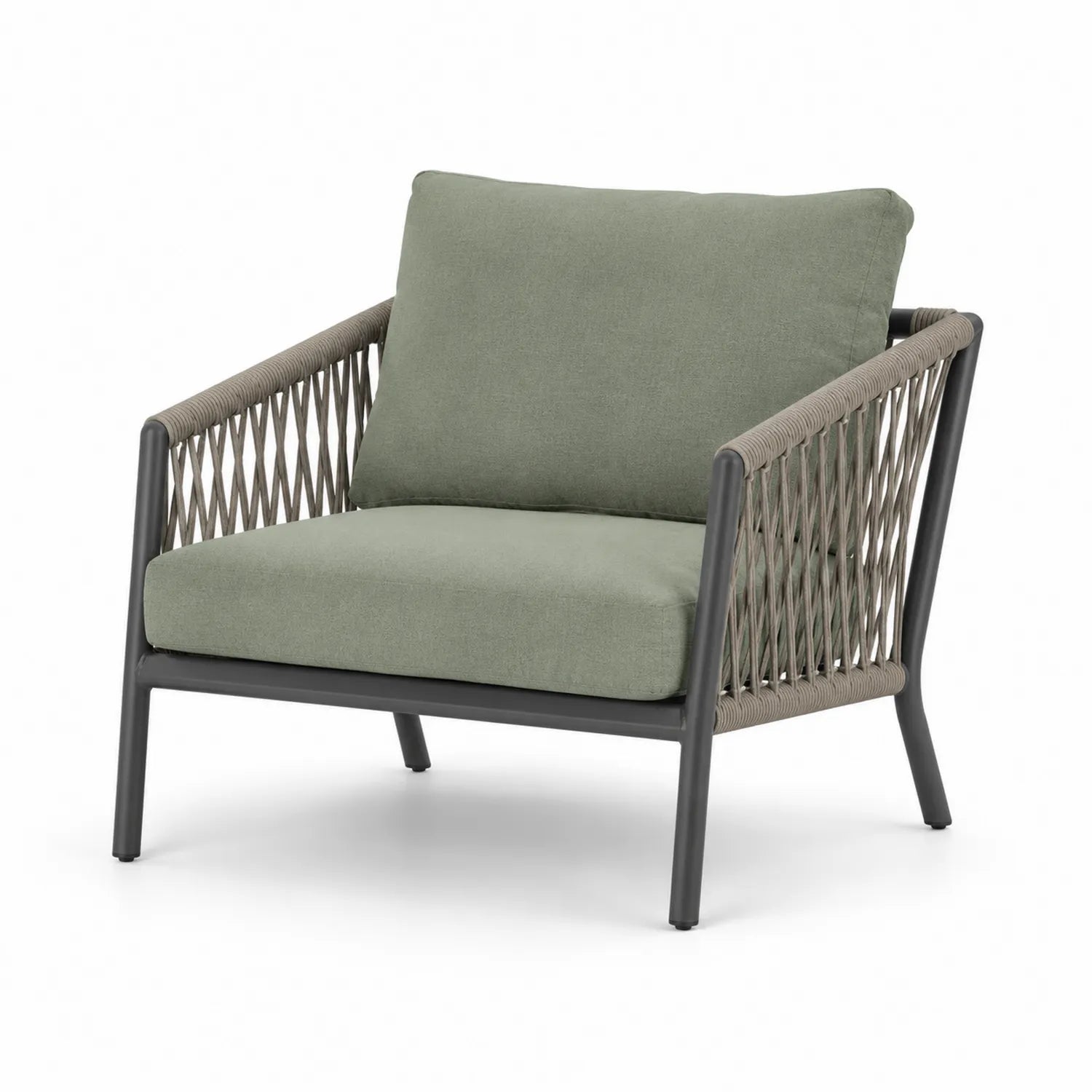 Chaise en Aluminium et Corde Synthétique Vert 80x75x70 cm