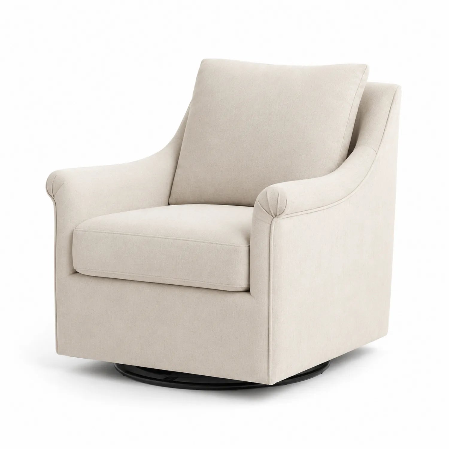 Fauteuil pivotant en tissu beige 80x85x90 cm